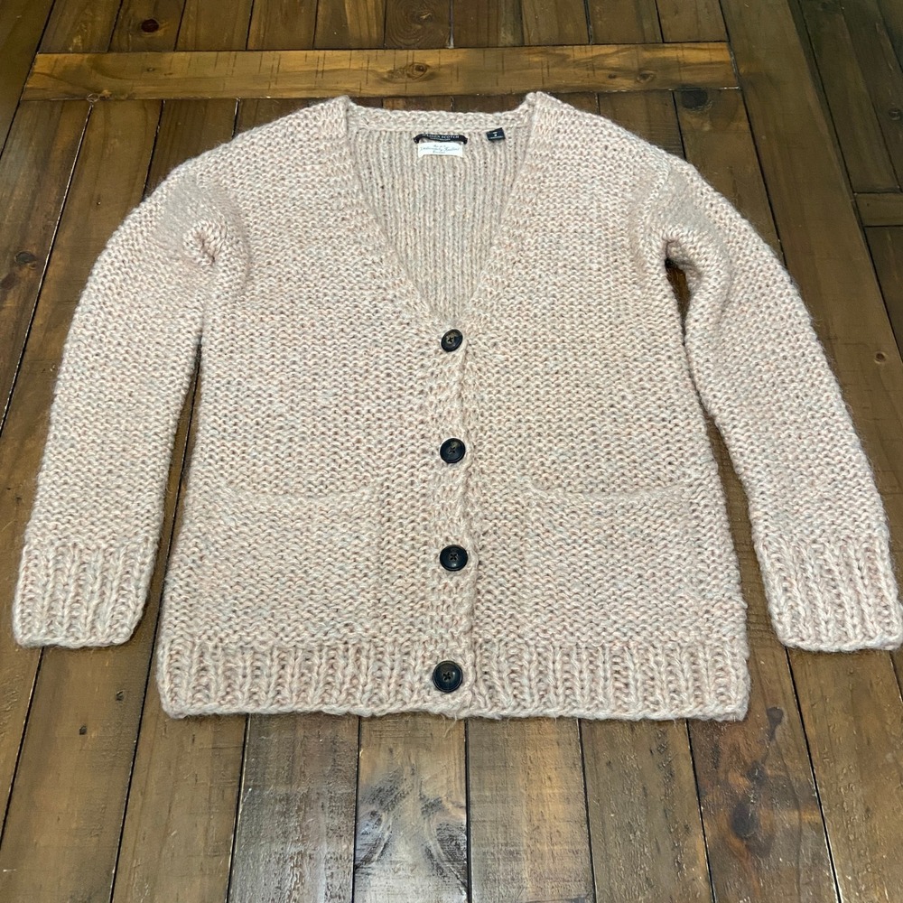 Maison Scotch & Soda Home Alone Mohair Blend Chunky Knit Button Cardigan Size 2